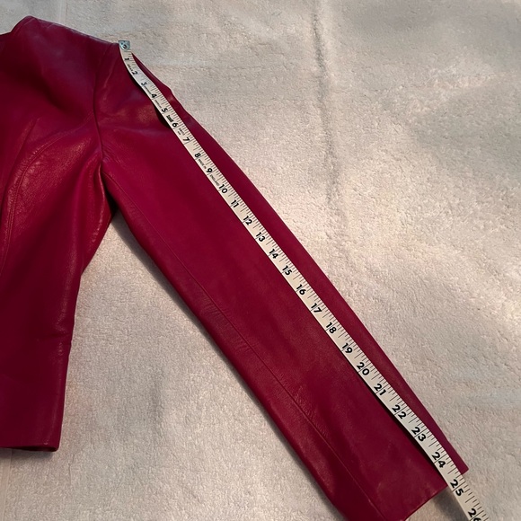 Pink Leather Jacket Size 6 is a true statement piece. - Picture 8 of 8